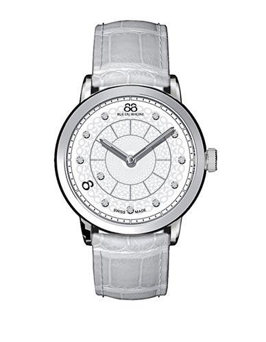 88 Rue Du Rhone Ladies' Double 8 Origin White Leather Watch With Diamonds