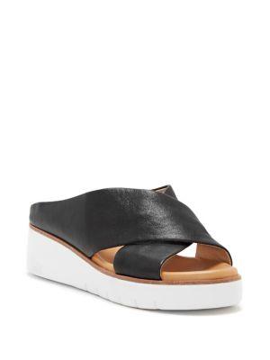 Cc Corso Como Brunna Crisscross Leather Wedge Sandal