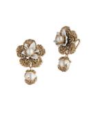 Marchesa Faux Pearl Floral Drop Earrings
