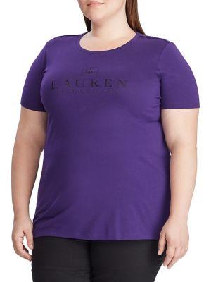Lauren Ralph Lauren Plus Graphic Cotton-blend Tee