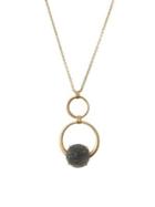 Lucky Brand Malibu Glamping Goldtone & Crystal Pendant Necklace