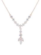 Anne Klein Rose Goldtone And Cubic Zirconia Y-necklace