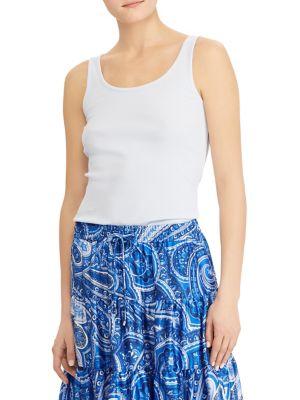 Lauren Ralph Lauren Ribbed Stretch Cotton Tank Top