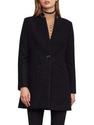 Bcbgmaxazria Button-front Wool-blend Coat
