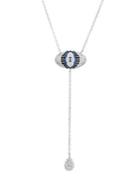 Lord & Taylor Sterling Silver & Blue & Clear Crystal Evil Eye Y-necklace