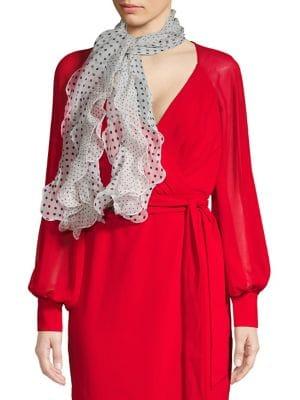 Lauren Ralph Lauren Polka Dot Silk Chiffon Scarf