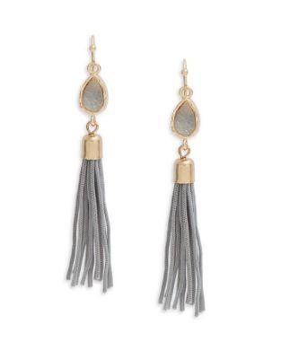 Design Lab Lord & Taylor Crystal Tassel Drop Earrings