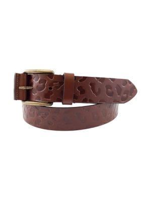 Fashion Focus Leopard-print Embossed Leather Belt