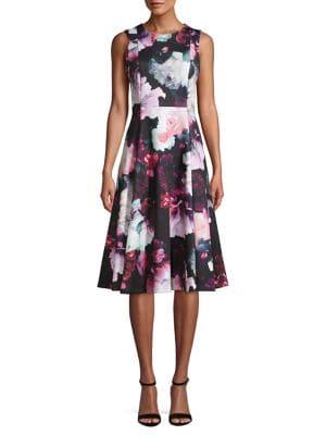 Calvin Klein Floral Knee-length A-line Dress
