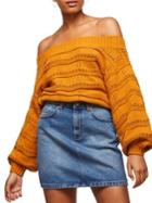 Miss Selfridge Stitch Rib-knit Bardot Top