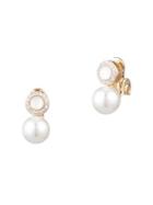 Anne Klein Goldtone, Crystal & White Faux Pearl Earrings