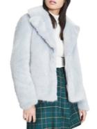Miss Selfridge Short Plush Faux Fur Coat