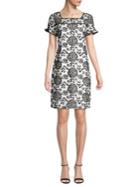 Karl Lagerfeld Paris Floral Bell Sleeve Sheath Dress