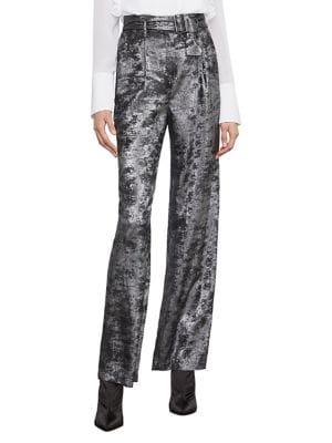 Bcbgmaxazria Metallic High Waist Pants