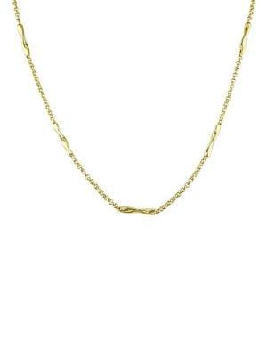 Sonatina 14k Yellow Gold Twist Bar Station Necklace