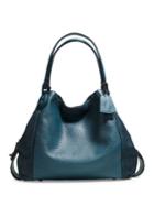Coach Edie Textured Leather-blend Hobo Bag