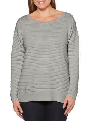Rafaella Petite Classic Textured Long-sleeve Top