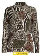 Context Patchwork Animal-print Top