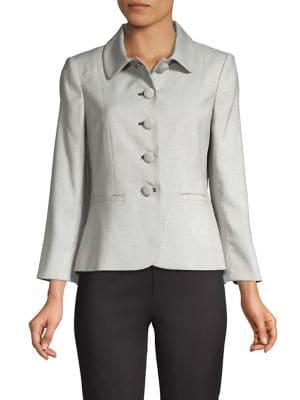 Karl Lagerfeld Paris Jacquard Button Front Jacket