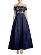 Vince Camuto Embellished Off-the-shoulder Gown