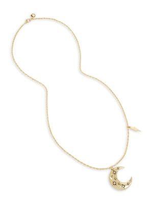Bcbgeneration Starry Eyed Goldtone Starry Moon Pendant Long Necklace