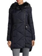 French Connection Hooded Faux Fur Trimmed Puffer Coat