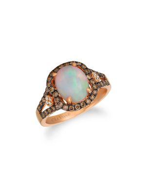 Le Vian Chocolate And Vanilla 14k Strawberry Gold Ring
