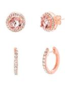 Lord & Taylor Two-piece 925 Sterling Silver & Crystal Stud & Hoop Earrings Set