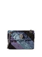 Kurt Geiger London Striped Embellished Soho Velvet Crossbody Bag