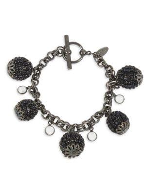 Miriam Haskell Montana Stone Fireball Charm Toggle Bracelet