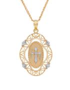 Lord & Taylor 14k Yellow-gold Openwork Cross Pendant Necklace