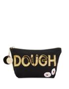Bow And Drape Doughnut Embellished Canvas Pouch