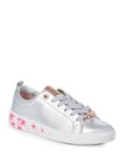 Ted Baker London Kelleip Floral Lace-up Leather Sneakers