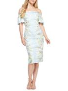 Maggy London Off-the-shoulder Midi Sheath Dress