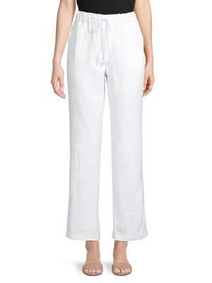 Joan Vass Linen Tie-waist Pants