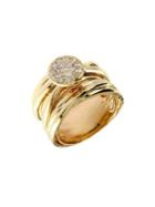 Effy 0.35 Tcw Diamond And 14k Yellow Gold Stacked Ring