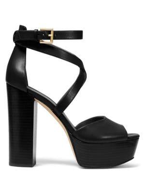 Michael Michael Kors Burke Peep-toe Leather Platform Sandals