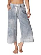 Betsey Johnson Beach Wash Flare Crop Sweatpants