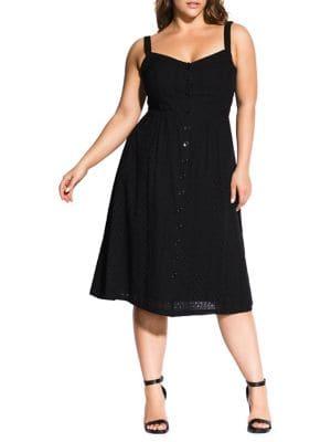 City Chic Plus Crochet Love Fit-&-flare Dress