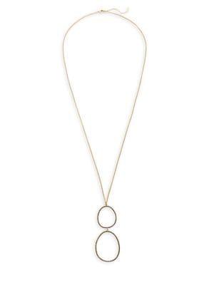 Sole Society Goldtone & Hematite Double Hoop Pendant Necklace