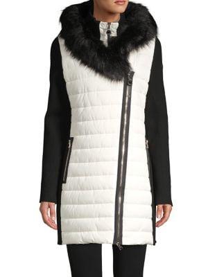 Calvin Klein Performance Faux Fur-trim Hooded Jacket
