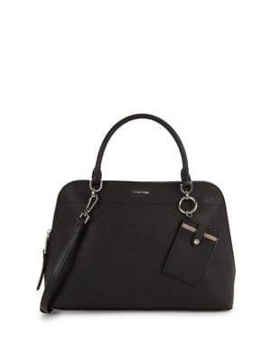 Calvin Klein Structured Leather Satchel