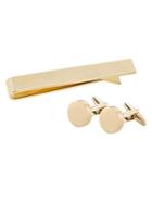 Cathy's Concepts Personalized Round Cufflinks And Tie Clip Set