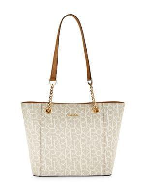 Calvin Klein Iris Signature Leather Tote