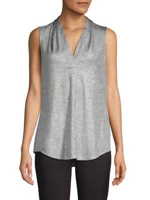 Calvin Klein Sleeveless Pleated Blouse