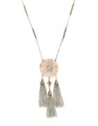 Kensie Flora And Fauna Two-tone Tassel Pendant Necklace