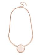 Kenneth Cole New York Knots And Pearls Blush Moonstone And Crystal Frontal Necklace