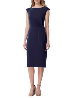 Tahari Arthur S. Levine Side Tie Crepe Sheath Dress
