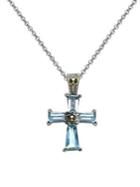 Lord & Taylor Sterling Silver, Crystal & Marcasite Cross Pendant Necklace