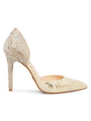 Betsey Johnson Yara Printed Embellished Pointy Heel Stiletto
